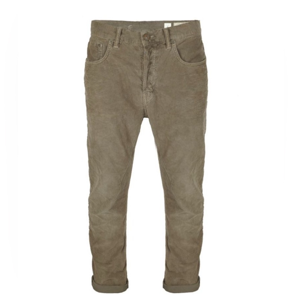 New AllSaints Cropped Short Kick Corduroy Pants 32 Taupe MPJ810 – Rare 2010 NWT